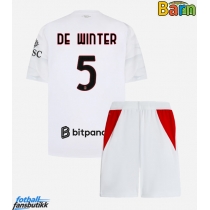 AC Milan Koni De Winter #5 Bortedraktsett Barn 2026-27 Kortermet (+ Korte bukser)